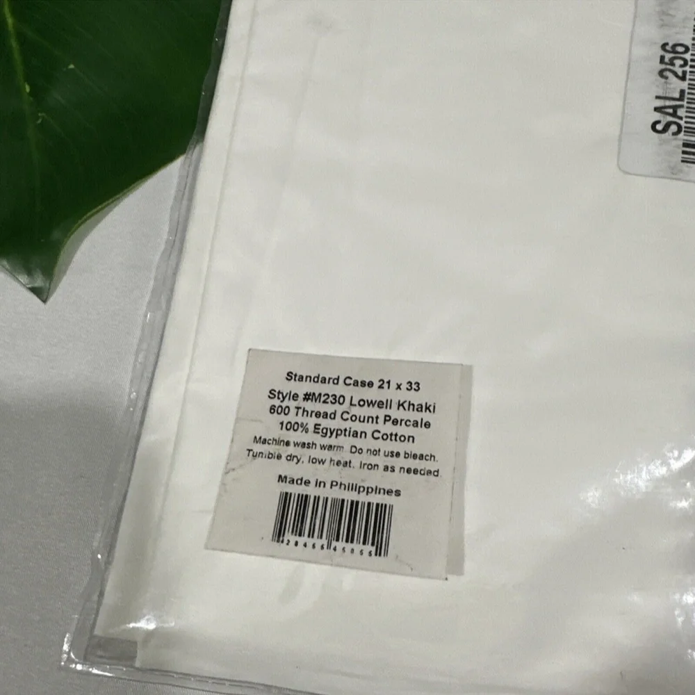 NIB $95 Matouk‎ [ 1 Standard Pillowcase ] Lowell 600 TC in Khaki White
